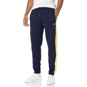 Lacoste Men’s Crocodile Branding Cotton Fleece Jogging Pants(Navy Blue/Yellow)