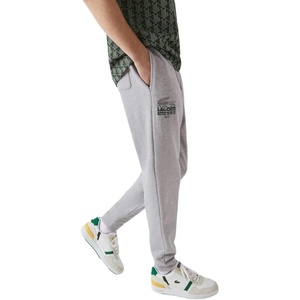 Lacoste Men’s Crocodile Branding Cotton Fleece Jogging Pants(Silver Chine)