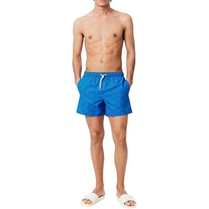 Lacoste Men’s Crocodile Print Swim Trunks(Gipsy Blue & Multicolor)