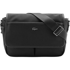 Lacoste Men’s Everyday Messenger Bag, Black, One Size