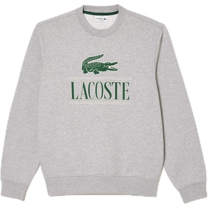 Lacoste Men’s Fleece Crew Neck Print Sweatshirt(Grey)