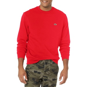 Lacoste Men’s Fleece Crew Neck Sweatshirt(Red)
