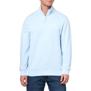 Lacoste Men’s High Neck Zip-up Print Sweatshirt(Light Blue)