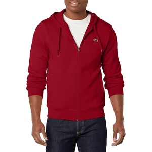 Lacoste Men’s Hooded Print Zip Jacket(Bordeaux/Bordeaux)