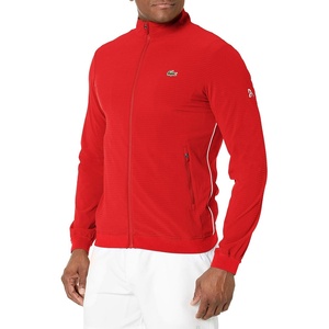 Lacoste Men’s Hooded Print Zip Jacket(Fireman/Whitewhite)