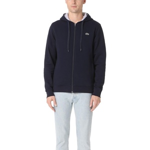 Lacoste Men’s Hooded Print Zip Jacket(Navy Blue/Silver Chine)