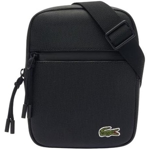 Lacoste Mens LCST Small Flat Crossbody Bag(Black)