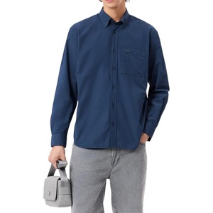 Lacoste Men’s Lightweight Relaxed Fit Poplin Shirt(Washed Faucon)