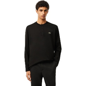 Lacoste Men’s Long Sleeved Heavy Cotton T-Shirt(Black)