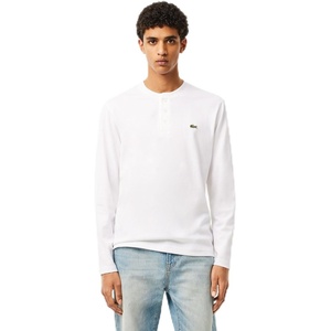 Lacoste Men’s Long Sleeved Heavy Cotton T-Shirt(White)