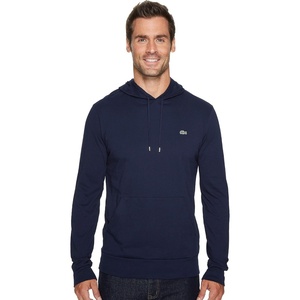Lacoste Men’s Long Sleeved Hooded T-Shirt(Navy Blue)