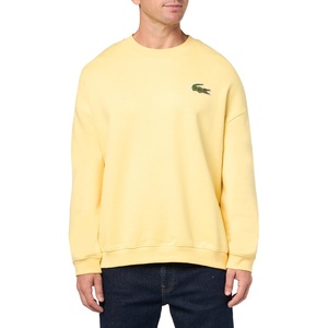 Lacoste Men’s Loose Fit Badge Accent Fleece Sweatshirt(Yellow)