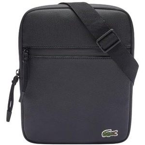 Lacoste Mens Medium LCST Zippered Petit Piqué Crossover Bag(Black)