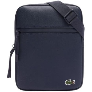 Lacoste Mens Medium LCST Zippered Petit Piqué Crossover Bag(Navy Eclipse)