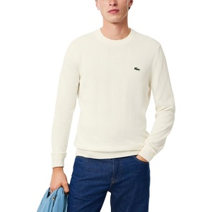 Lacoste Men’s Monochrome Crew Neck Cotton Sweater(Flour)