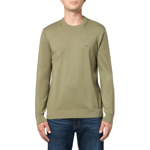 Lacoste Men’s Monochrome Crew Neck Cotton Sweater(Khaki)