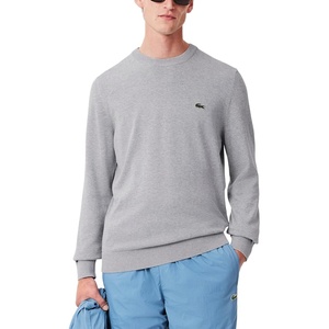 Lacoste Men’s Monochrome Crew Neck Cotton Sweater(Silver Chine)