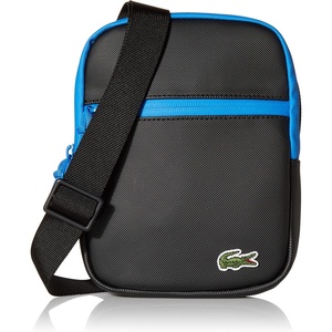 Lacoste Mens PVC Flat Crossover Bag(Black/Ultra/Midnight Blue/Black)