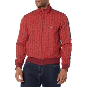 Lacoste Men’s Paris Zip-up Jacquard Track Jacket(Pinot/Red)