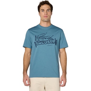 Lacoste Men’s Printed Cotton Jersey T-Shirt(Limestone & Falcon)