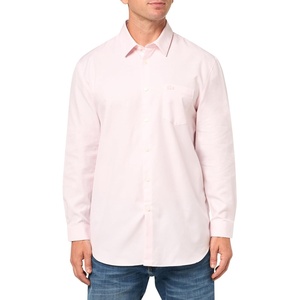 Lacoste Men’s Regular Fit Cotton Poplin Shirt(Flamingo Pink)
