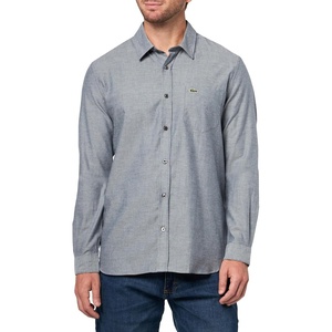 Lacoste Men’s Regular Fit Cotton Shirt(Navy Blue/Flour)
