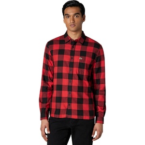 Lacoste Men’s Regular Fit Cotton & Wool Overshirt(Black/Red)