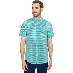 Lacoste Men’s Regular Fit Gingham Poplin Shirt(Syringa/Bailloux)