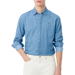 Lacoste Men’s Regular Fit Lightweight Denim Shirt(Washed Bleach)