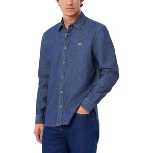 Lacoste Men’s Regular Fit Lightweight Denim Shirt(Washed Deep Medium)