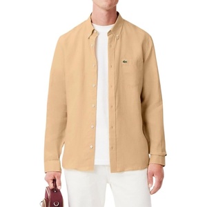 Lacoste Men’s Regular Fit Linen Shirt(Croissant)