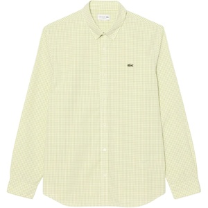 Lacoste Men’s Regular Fit Plaid Poplin Shirt(White/Birch)