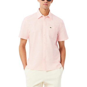 Lacoste Men’s Regular Fit Short Sleeved Oxford Shirt(Miami/White)