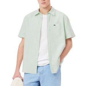 Lacoste Men’s Regular Fit Short Sleeved Oxford Shirt(White/Liamone)