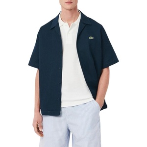 Lacoste Men’s Relaxed Fit Waffle Texture Shirt(Light Brown)