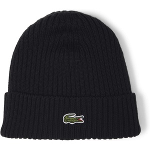 Lacoste Men’s Rib Knit Brushed Wool Beanie(Black)