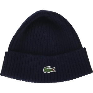 Lacoste Men’s Rib Knit Brushed Wool Beanie(Navy Blue)