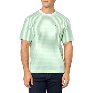 Lacoste Men’s Short Sleeve Classic Fit Crew Neck Tee Shirt(White & Liamone)