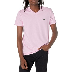 Lacoste Men’s Short Sleeve V-Neck Pima Cotton Jersey T-Shirt(Albizia)