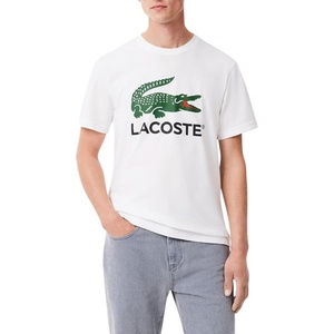 Lacoste Men’s Signature Print Cotton T-Shirt(White)