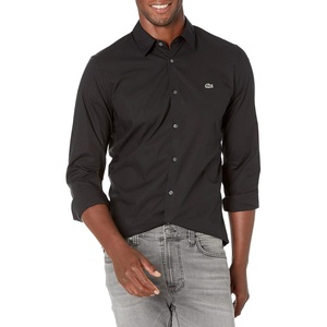 Lacoste Men’s Slim Fit Stretch Cotton Poplin Shirt(Black)