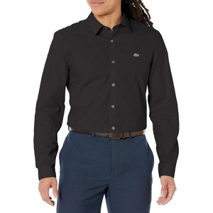 Lacoste Men’s Slim Fit Stretch Cotton Poplin Shirt(Noir)