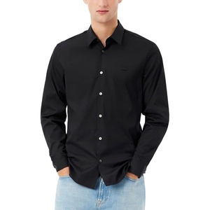 Lacoste Mens Slim Fit Stretch Poplin Shirt(Black)