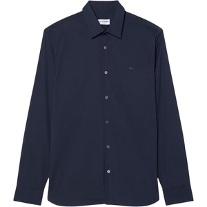Lacoste Mens Slim Fit Stretch Poplin Shirt(Navy Blue)