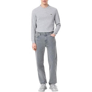 Lacoste Men’s Straight Fit Argile Dyed Jeans(Washed Calcaire)