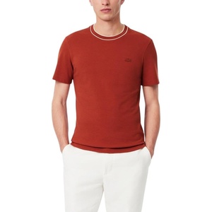 Lacoste Men’s Stretch Piqué Stripe Collar T-Shirt(Iberis Striped Collar)