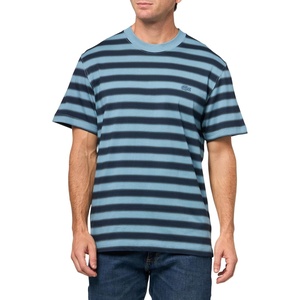 Lacoste Men’s Stripe Print Jersey T-Shirt(Limestone  Falcon  & Navy Blu)