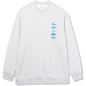 Lacoste Men’s Tall Fit Monogram Print Sweatshirt(Silver Chine)