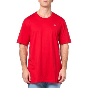 Lacoste Men’s Tall Fit V-Neck Short Sleeve Regular Fit Pima Cotton T-Shirt(Red)