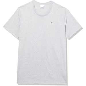 Lacoste Men’s Tall Fit V-Neck Short Sleeve Regular Fit Pima Cotton T-Shirt(Silver Chine)